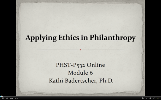 Applying Ethics in Philanthropy