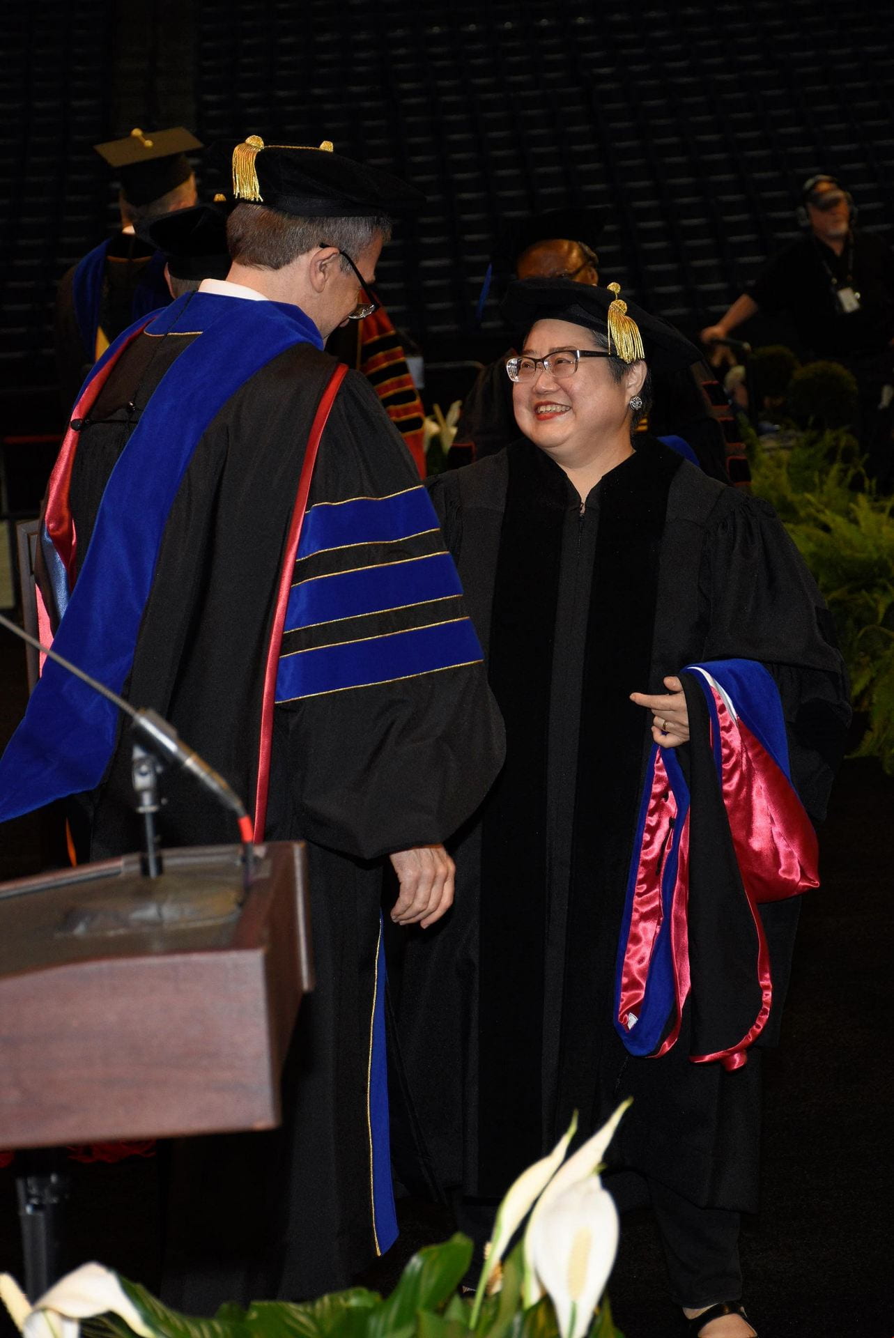 Dean Amir Pasic and Dr. Marina Harper at graduation. 
