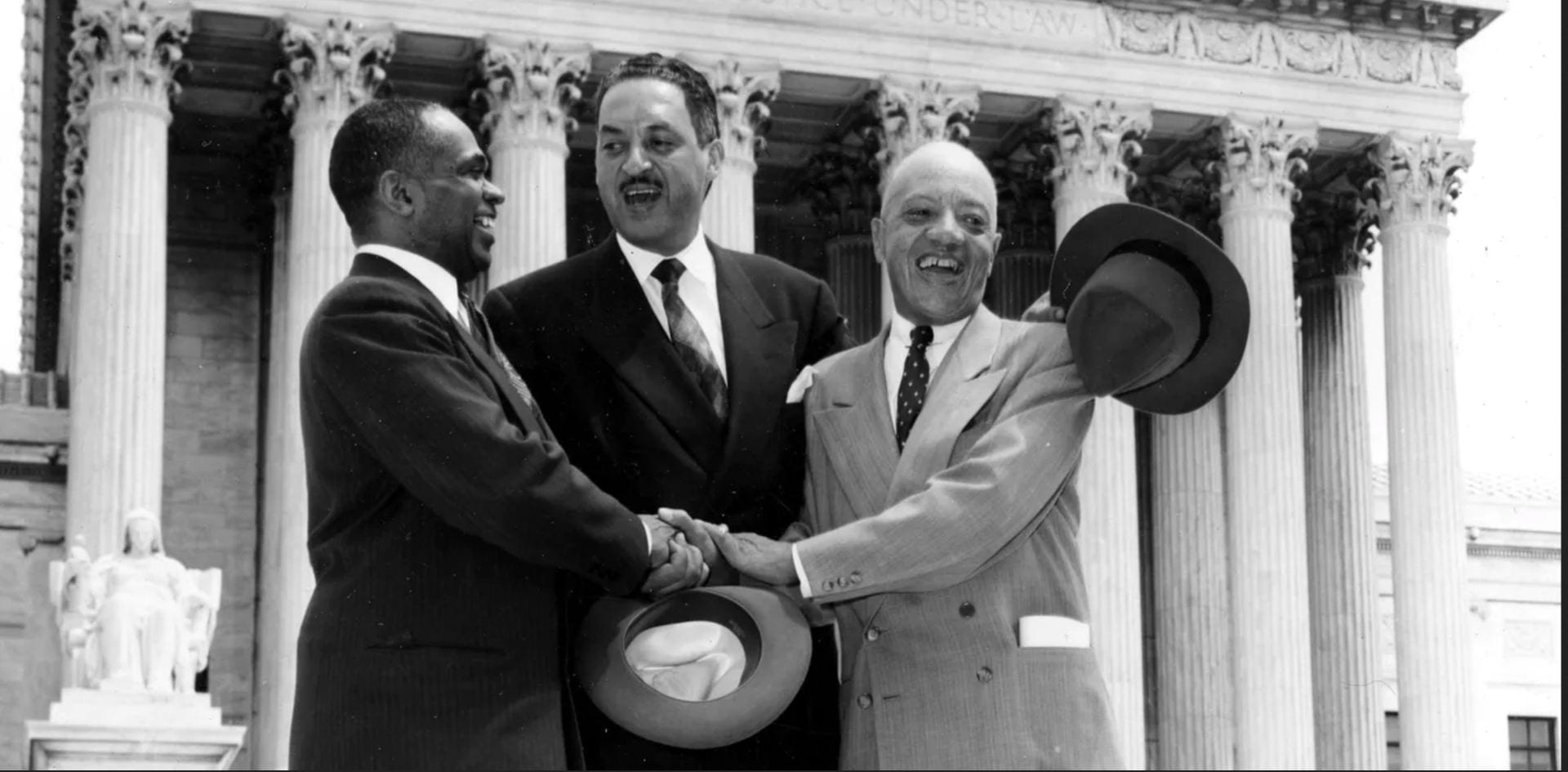 Attorneys George E.C. Hayes, left, Thurgood Marshall, center, and James M. Nabrit, all HBCU grads, successfully sought to defeat school segregation in court.