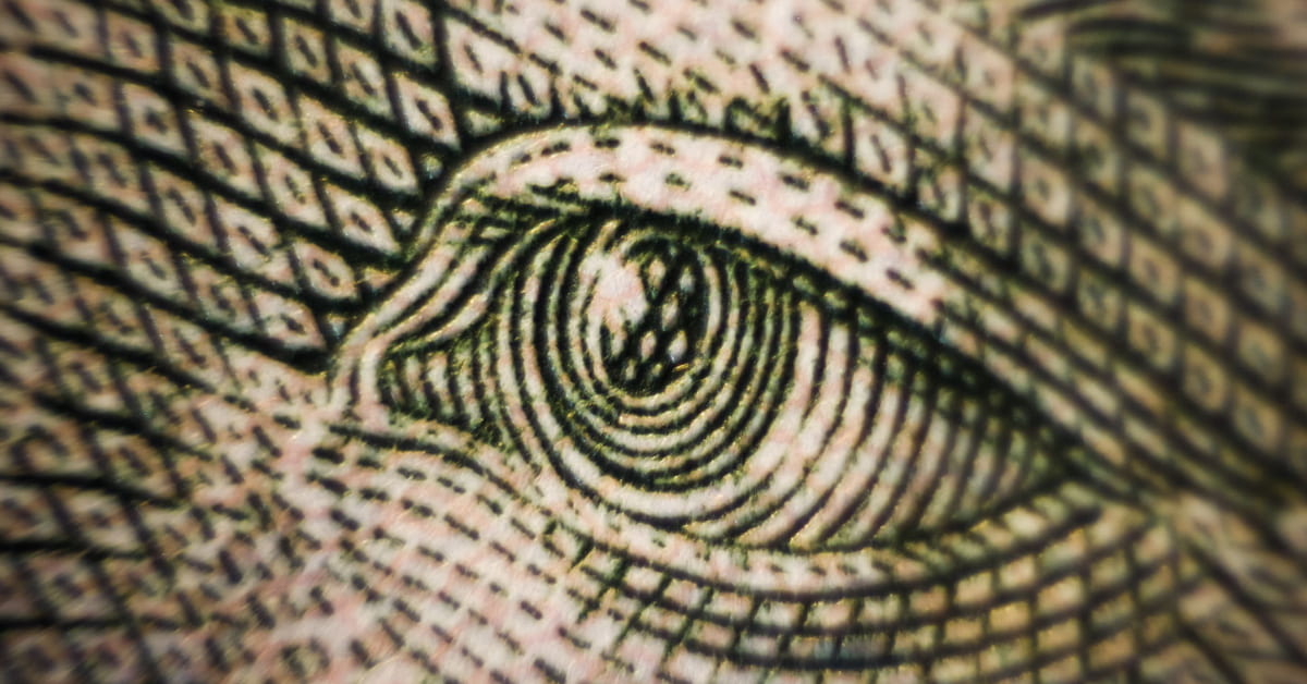 Micro view of a dollar bill