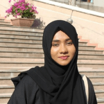 Iman Fatimah poses for photo at IUI campus. 